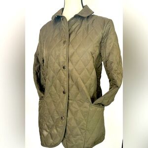 Steve & Barry’s Quilted Snap Front Barn Coat Jacket Olive Green Size Small